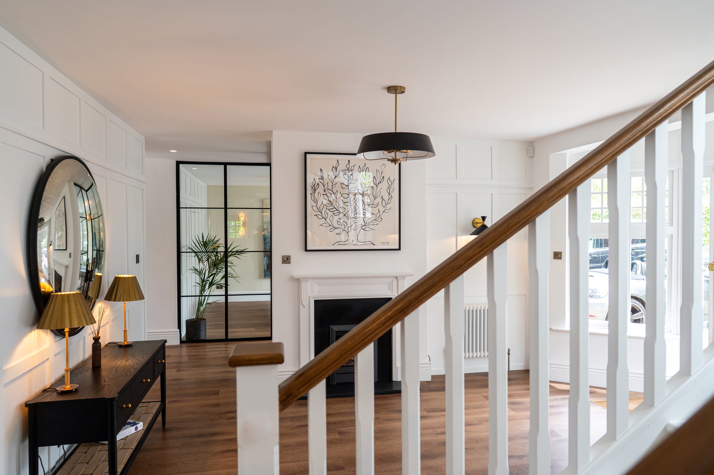 Hallway with bespoke joinery — Greenways